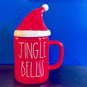 NWOT Rae Dunn Artisan Collection Red & White “Jingle Bells” Christmas Mug